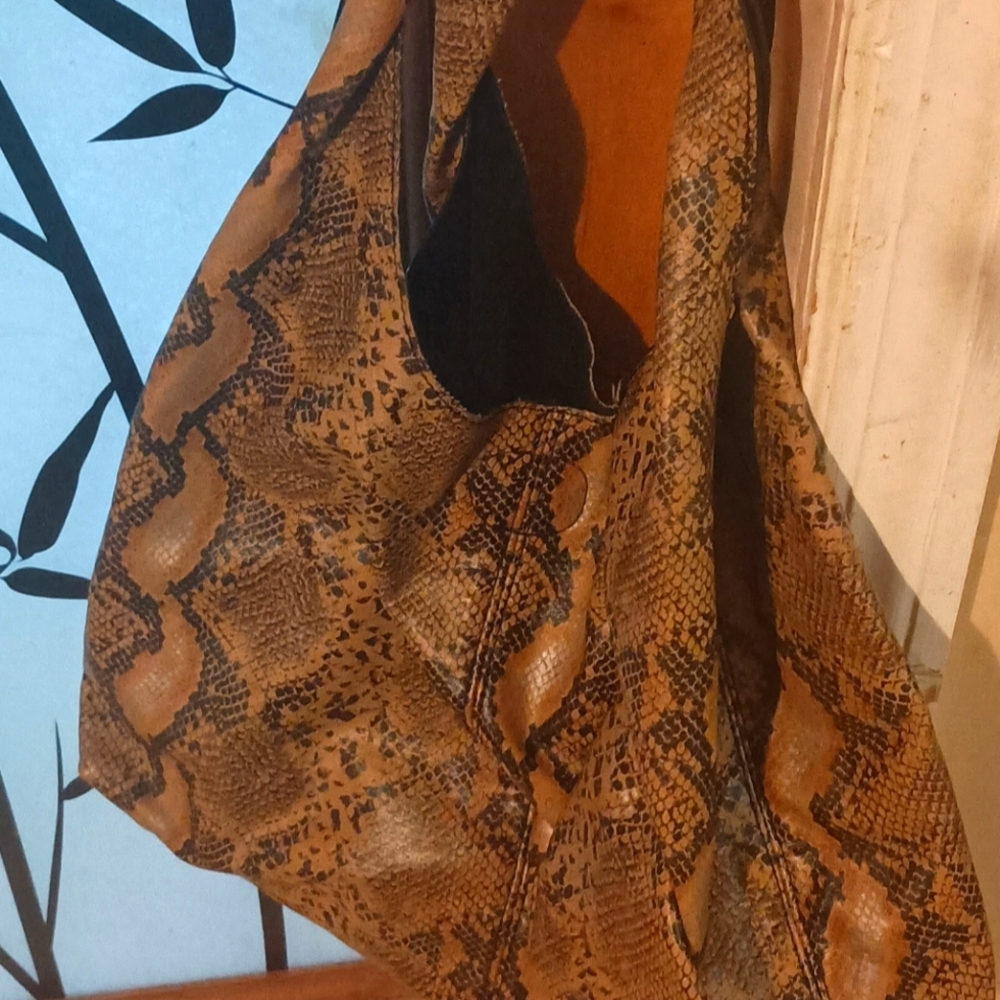 Small Faux snakeskin hobo